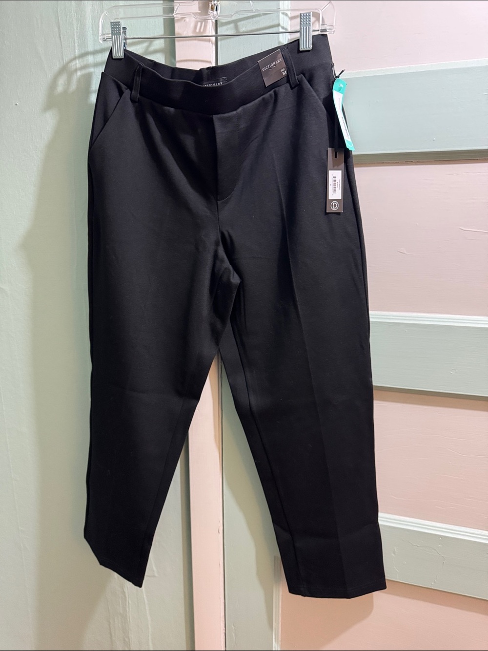 Women's Black Cropped Ankle Pants - Stretch Ponte Trousers